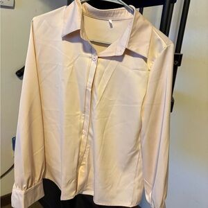 Cream Button-Up Blouse
